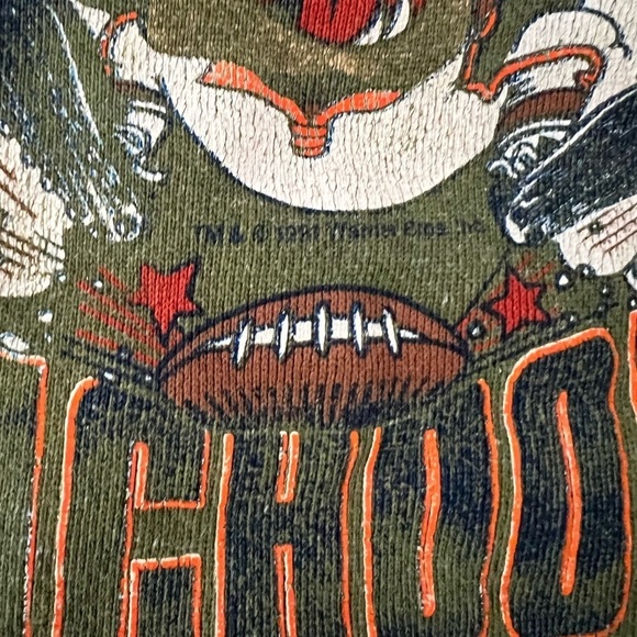 Vintage Tasmanian Devil Looney Tunes Chicago Bears 1990s Sweatshirt Kids Boys - Picture 3 of 5